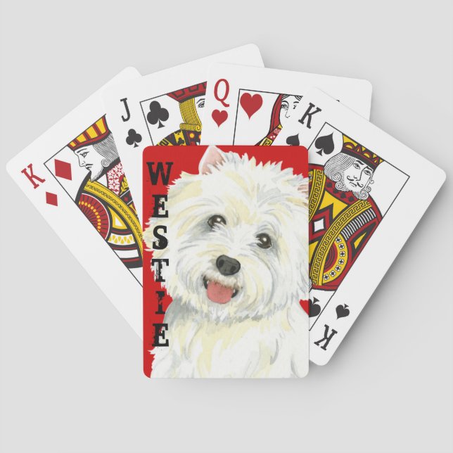 Westie Color Block Playing Cards (Back)