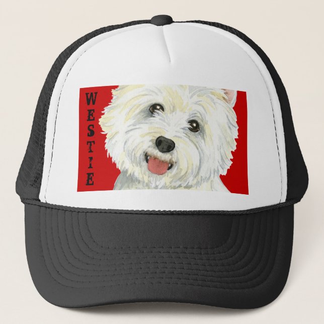 Westie Color Block Trucker Hat (Front)