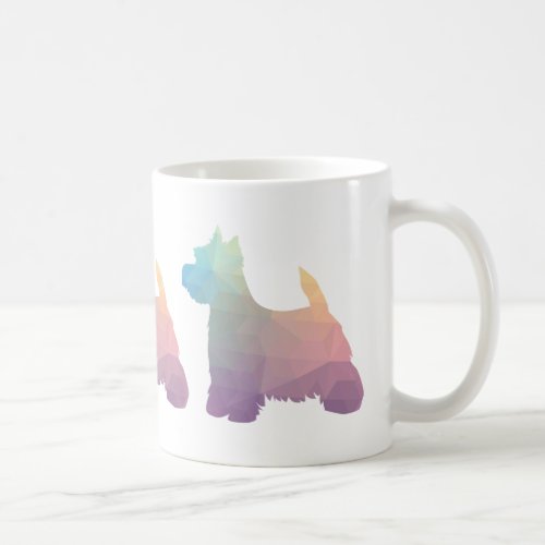 Westie Colorful Geometric Pattern Silhouette Dog Coffee Mug