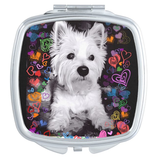 Westie compact mirror for a Westie lover (Front)