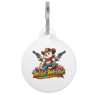 Westie Cowboy Dog Personalized ID Tag - Original