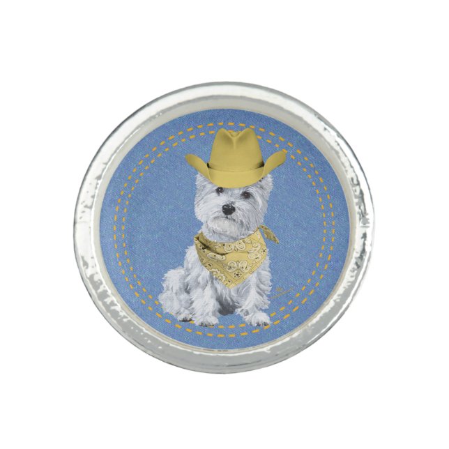 Westie Cowboy Ring (Front)