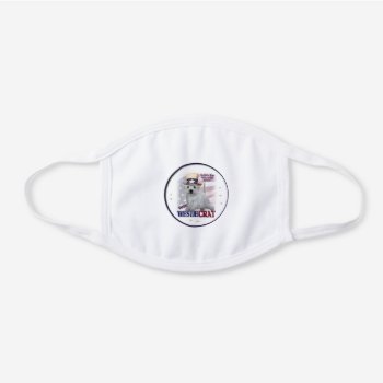 Westie Cute White Cotton Face Mask by DogsByDezign at Zazzle