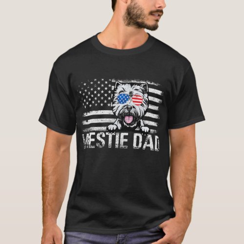 Westie Dad American Flag 4Th Of July Patriotic T-Shirt - Westie Dad American Flag 4Th Of July Patriotic Gift Shirt. Perfect gift for your dad, mom, papa, men, women, friend and family members on Thanksgiving Day, Christmas Day, Mothers Day, Fathers Day, 4th of July, 1776 Independent day, Veterans Day, Halloween Day, Patrick's Day