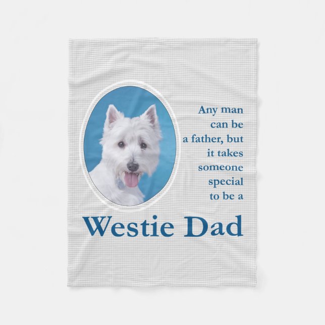 Westie Dad Fleece Blanket (Front)