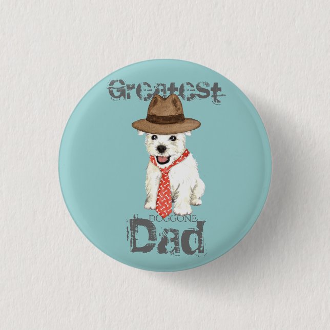 Westie Dad Pinback Button (Front)