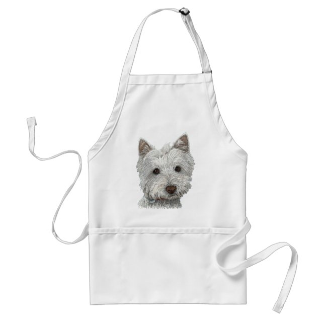 Westie dog adult apron (Front)
