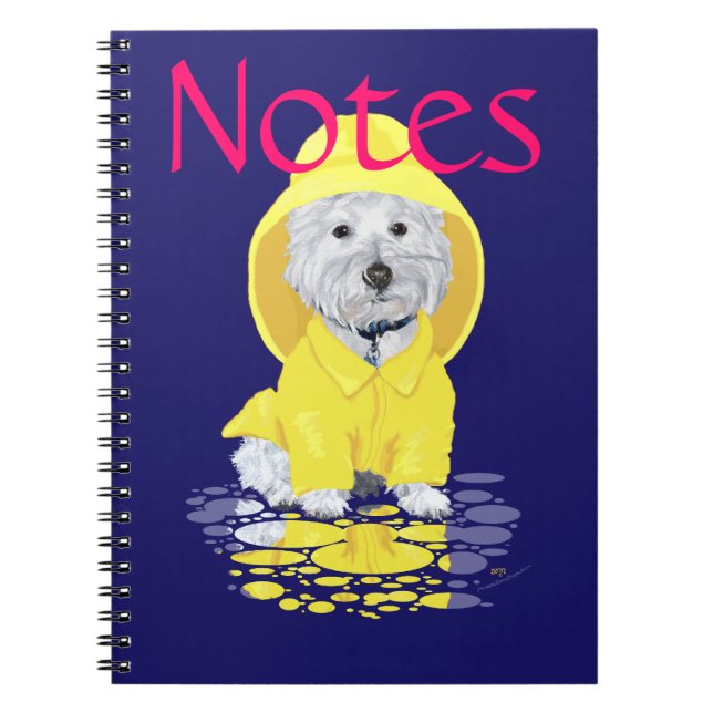 Westie Dog April Showers Notebook (Front)