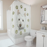 Westie Dog Art And Paws Shower Curtain at Zazzle