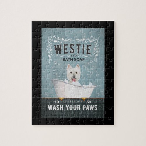 Westie Dog Bath Soap West Highland White Terrier Jigsaw Puzzle