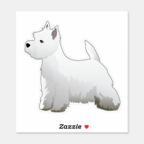 Westie Dog Breed Side View Silhouette Sticker