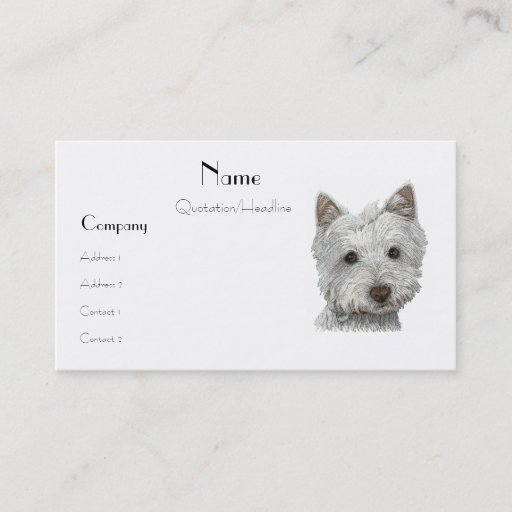 Customizable Westie Dog Business Card