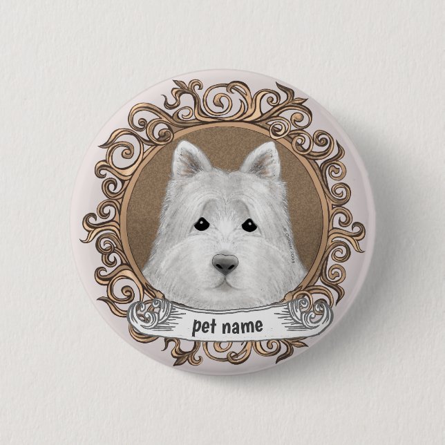 Westie Dog  Button (Front)