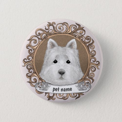 Westie Dog  Button