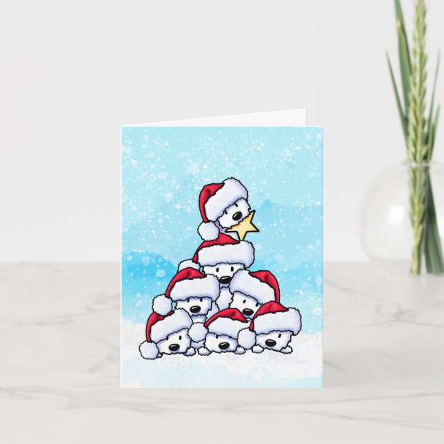 Westie Dog Christmas Tree  Card (Front)