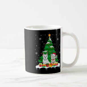 Westie Dog Christmas Tree Lights Santa Reindeer Xm Coffee Mug