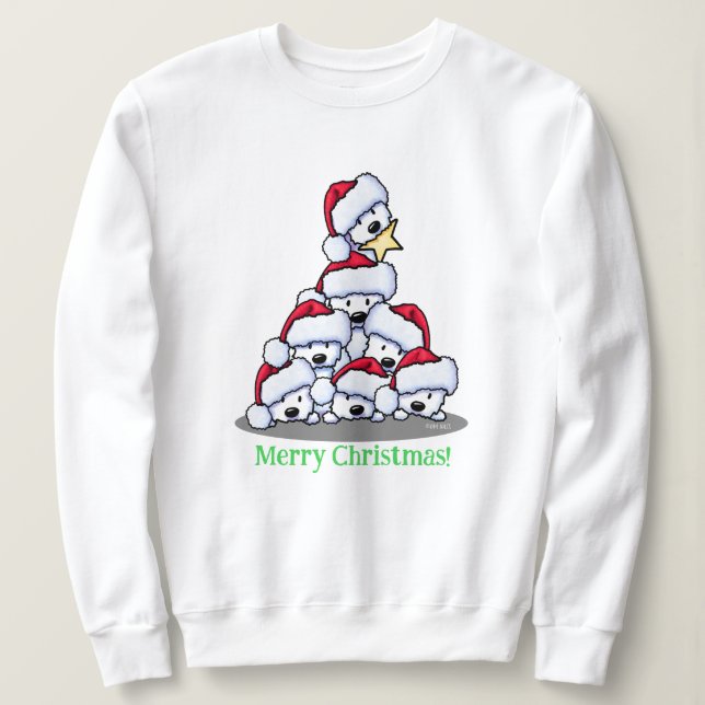Westie Dog Christmas Tree T-Shirt Sweatshirt (Design Front)