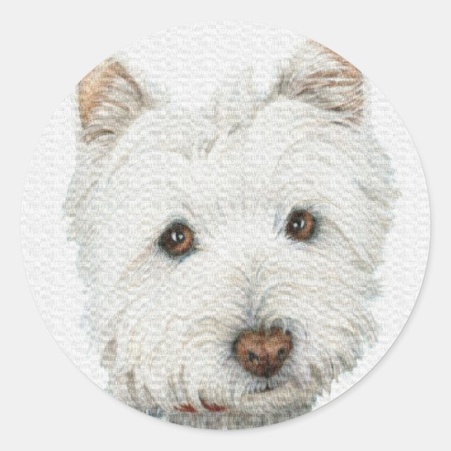 Westie Dog Classic Round Sticker (Front)