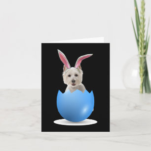 Westie Dog Easter Bunny Egg Hunting Sunday Highlan Card