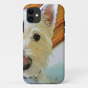 Westie Dog Face, Looking at You iPhone 11 Case