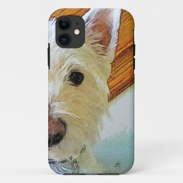 Westie Dog Face, Looking at You Case-Mate iPhone Case (Back)