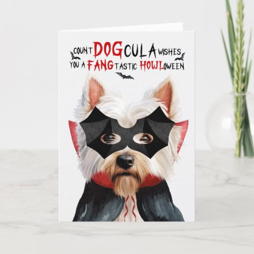 Westie Dog Funny Count DOGcula Halloween Holiday Card