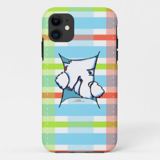 Westie Dog Inside Plaid iPhone 11 Case