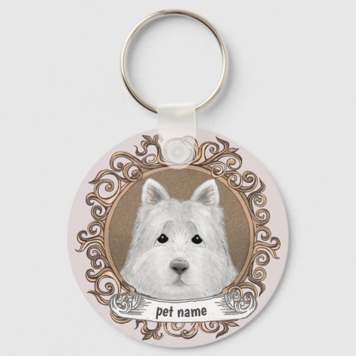 Westie Dog  Keychain