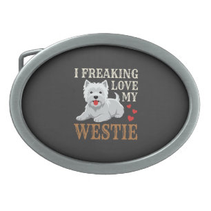 Westie Dog Love Typography Belt Buckle