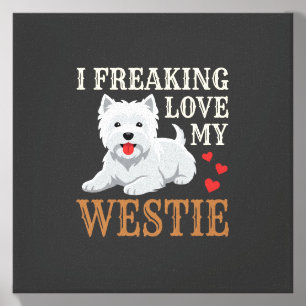 Westie Dog Love Typography Canvas Photo Tile