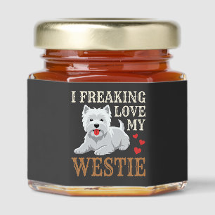 Westie Dog Love Typography Honey Jar Favors