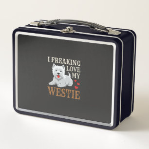 Westie Dog Love Typography Metal Lunch Box