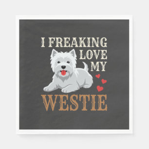 Westie Dog Love Typography Napkins