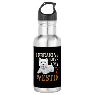 Westie Dog Love Typography Stainless Steel Water Bottle