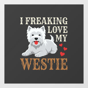 Westie Dog Love Typography Window Cling