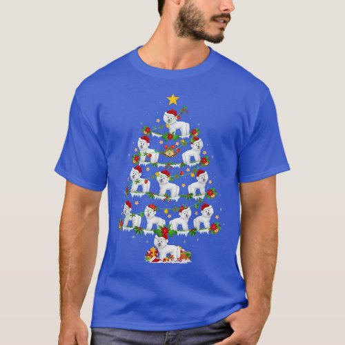 Westie Dog Lover Xmas Lights Westie Christmas Tree T_Shirt