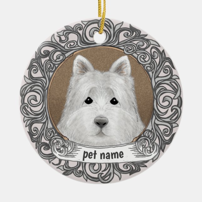 Westie Dog Loving Memory ornament (Front)