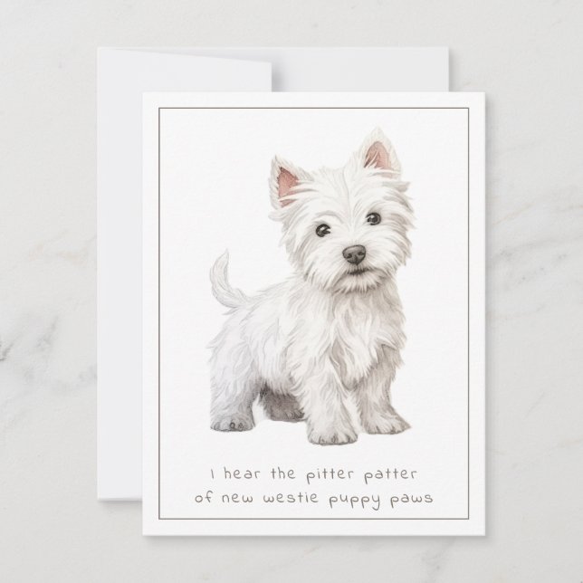 Westie Dog New Puppy Congratulations Card (Front)