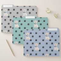 Westie Dog Paw Prints Pattern