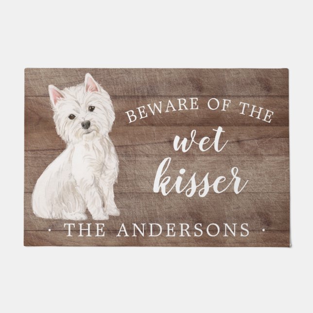 Westie Dog Personalized Door Mat (Front)