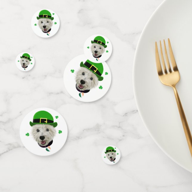 Westie Dog Saint Patrick's Day Irish Flag Confetti (Group)