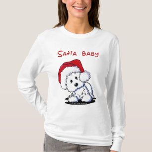 Westie Dog SANTA BABY Ladies Long Sleeve T-Shirt