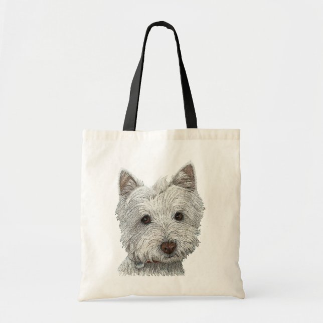 Westie dog tote bag (Front)