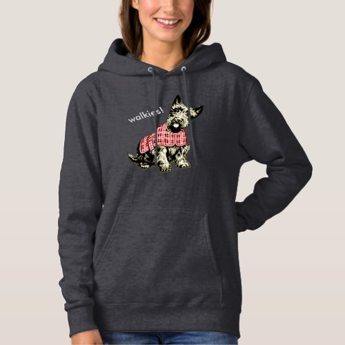 westie dog walking sweatshirt hoodie