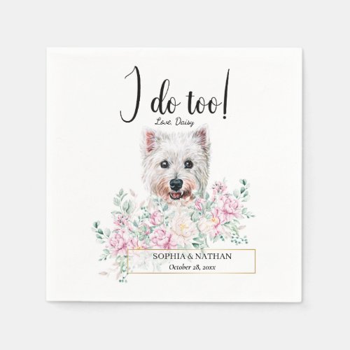 Westie Dog Wedding Cocktail Napkins