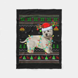 Westie Dog West Highland Terrier Ugly Christmas Sw Fleece Blanket