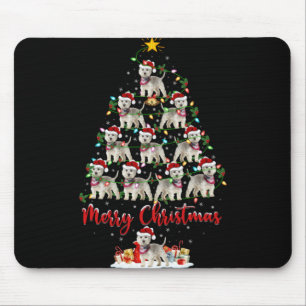 Westie Dog Xmas Lights Santa Westie Christmas Tree Mouse Pad