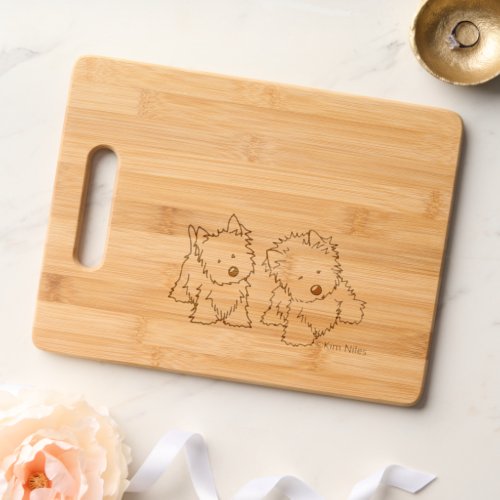 Westie Duo Etched Wooden Cutting Board