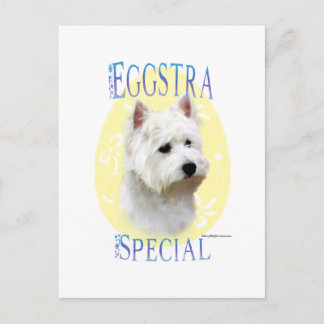 Westie Eggstra Special Postcard