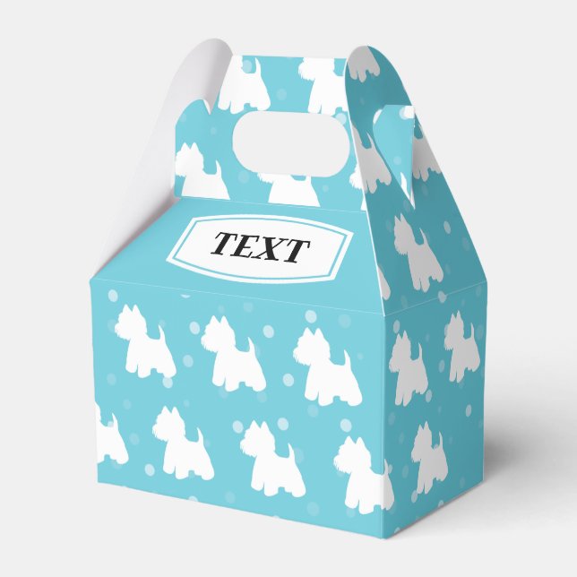 Westie Favor Box Blue Spots (Front Side)